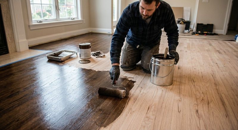 Maple Floor Staining in Alpharetta, GA